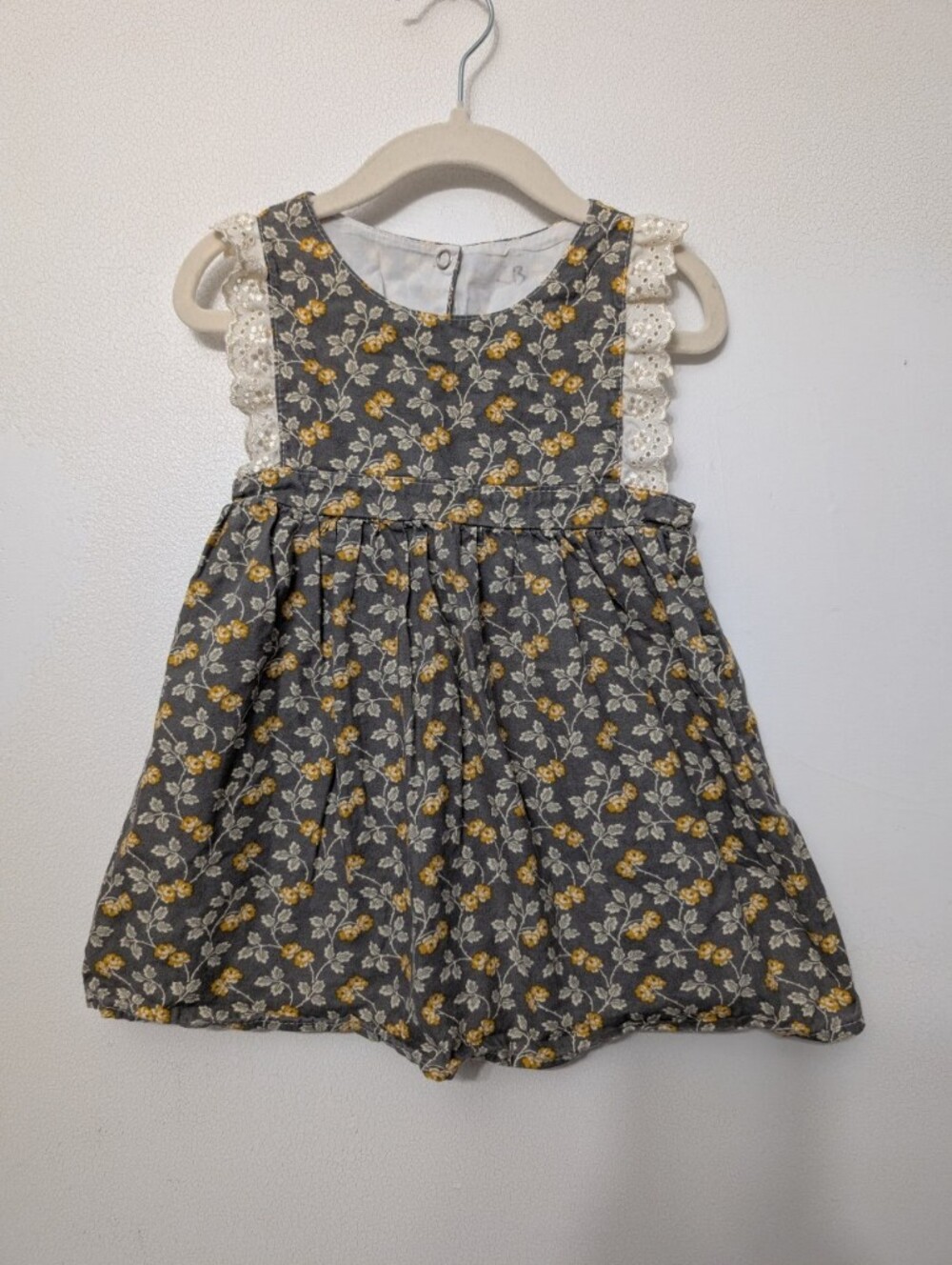 Lou & Co Green Floral Sundress with Lace Trim 2 Years